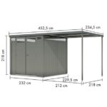 KOVINSKA VRTNA HIŠKA KARIBU OSTEN 2 SIVI ALUMINIJ 220X220X215 - slika 2